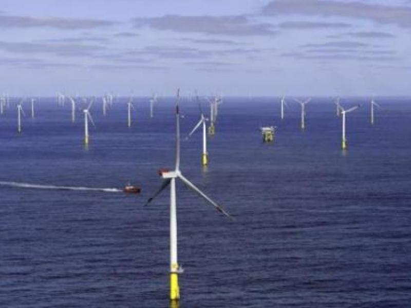 wind turbines at sea