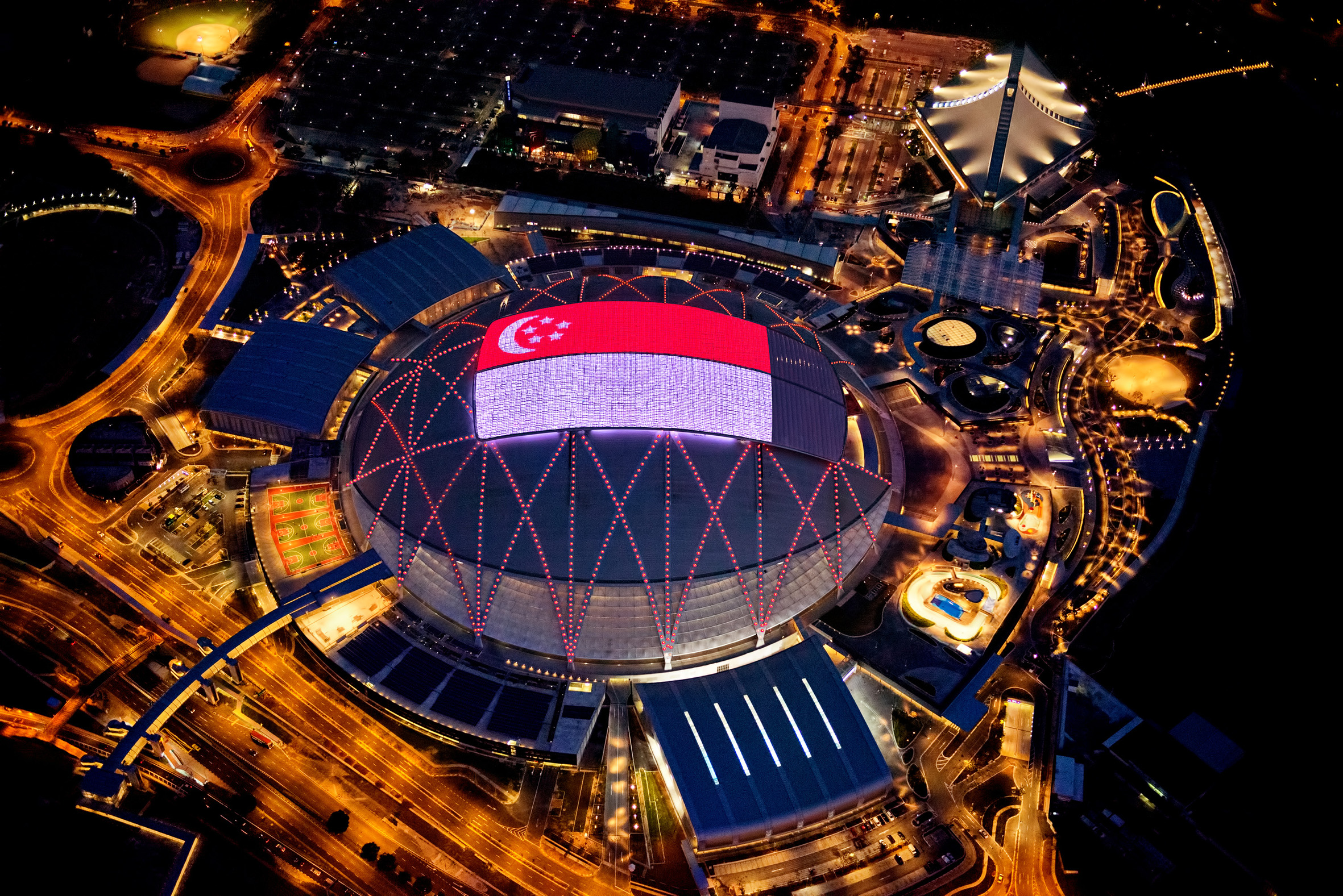stadium in Singapore seen from above