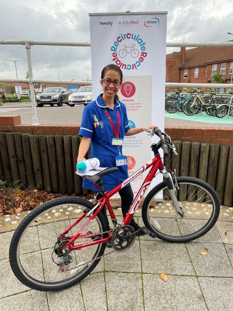 IRCP employee with bike