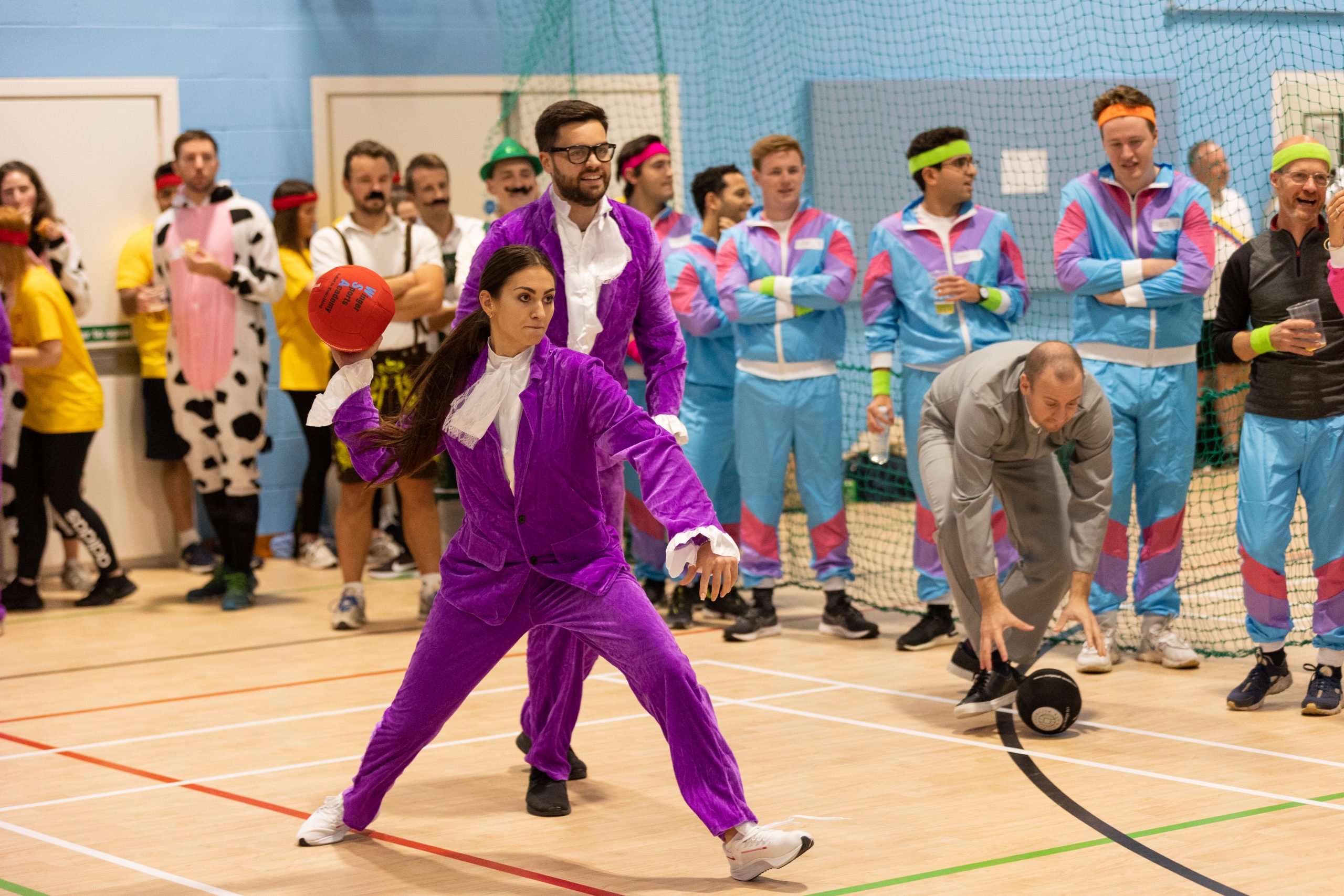 woman playing dodgeball