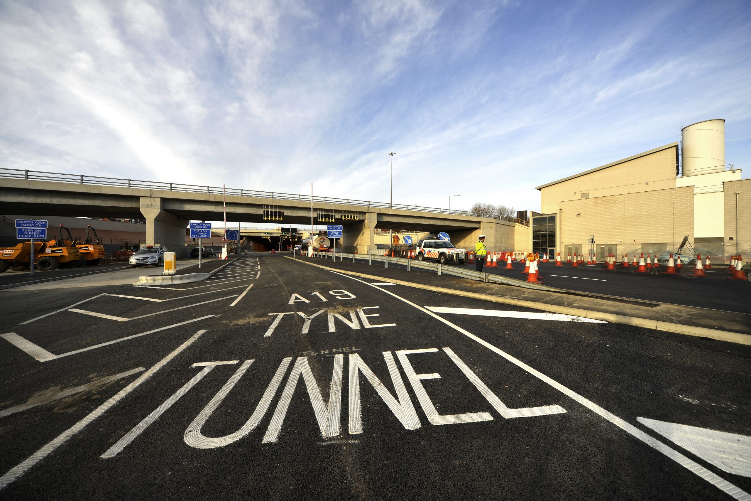 image of highway leading to Tyne Tunnel