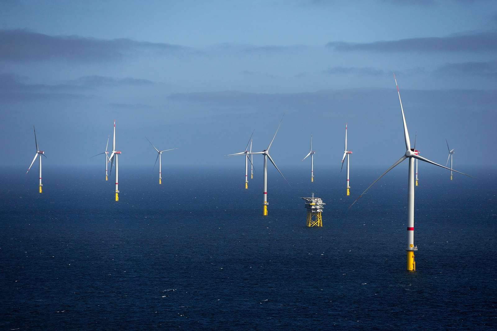 wind turbines at sea