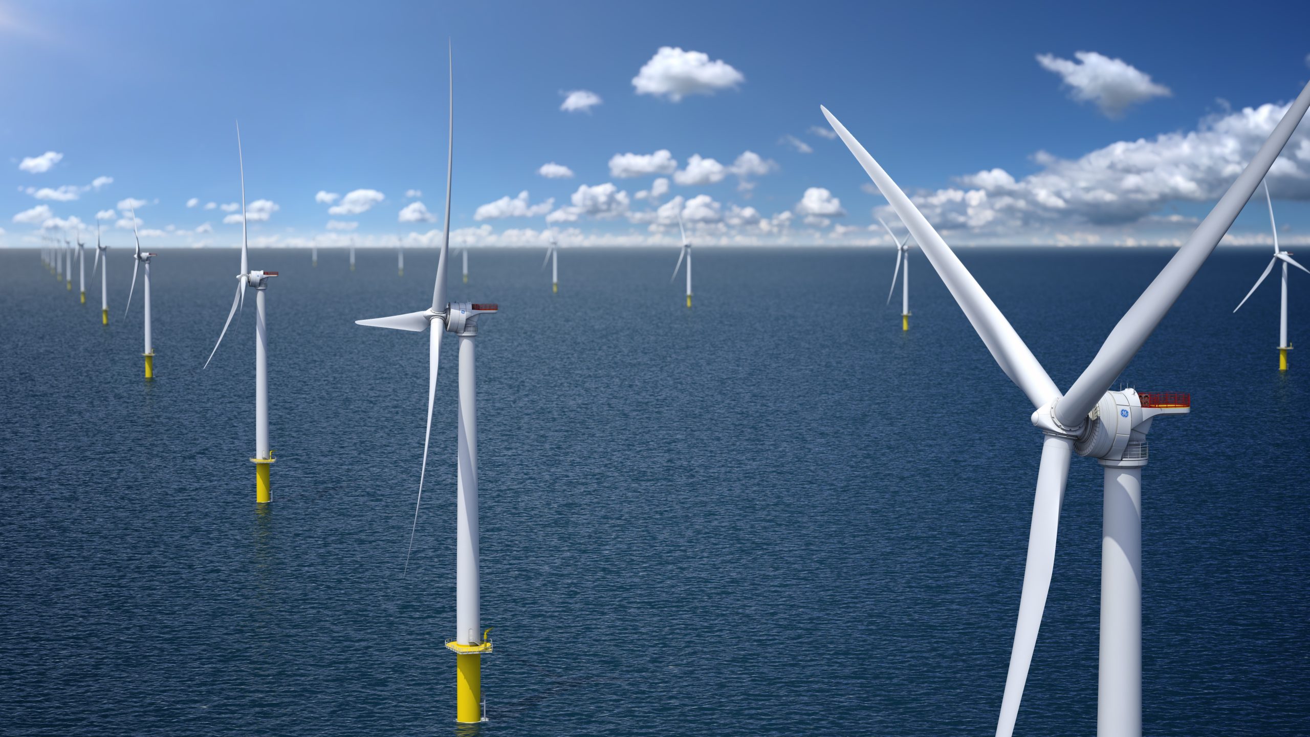wind turbines at sea